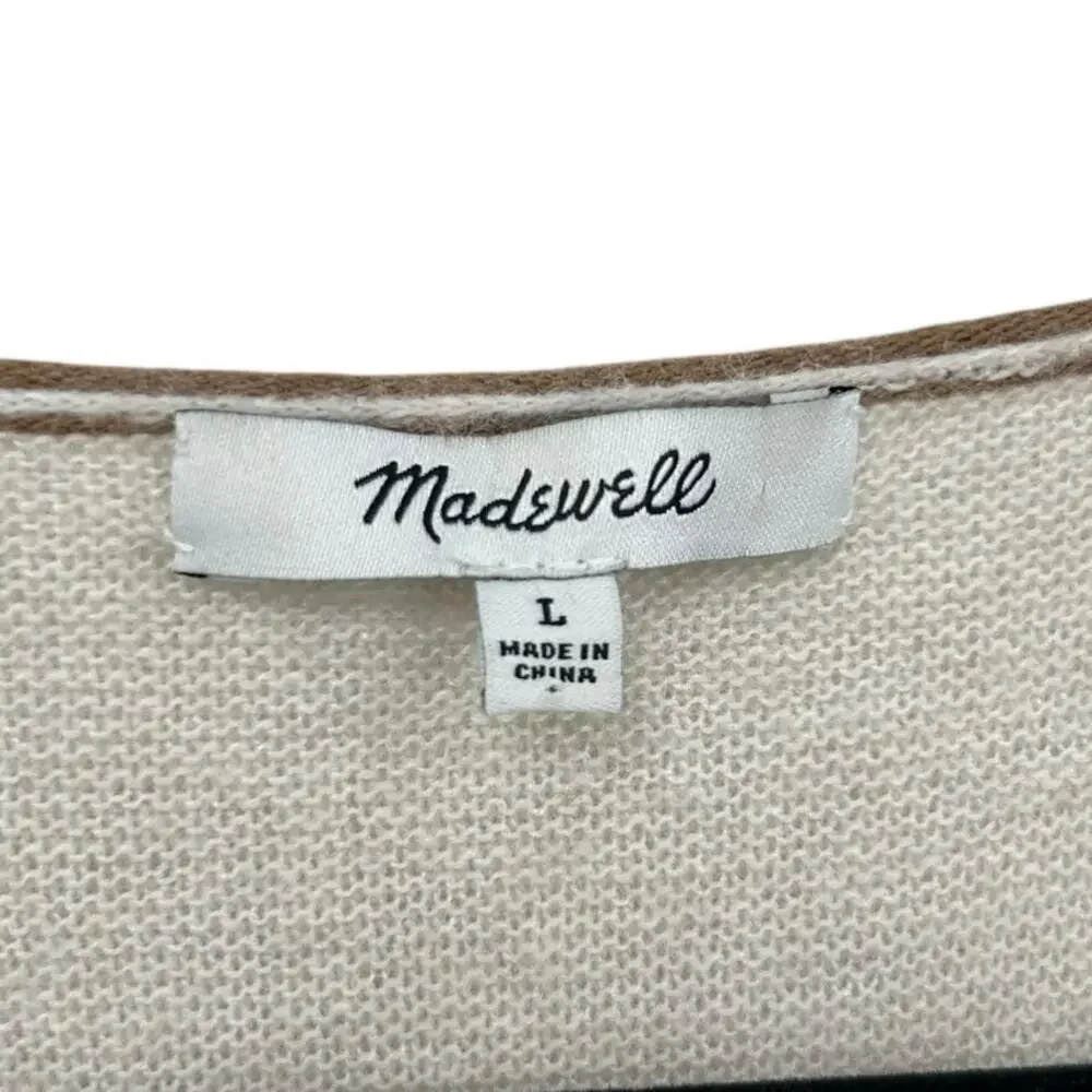 Madewell Heather Cement Kimball Pullover Sweater in Colorblock Womens Large - Picture 3 of 7